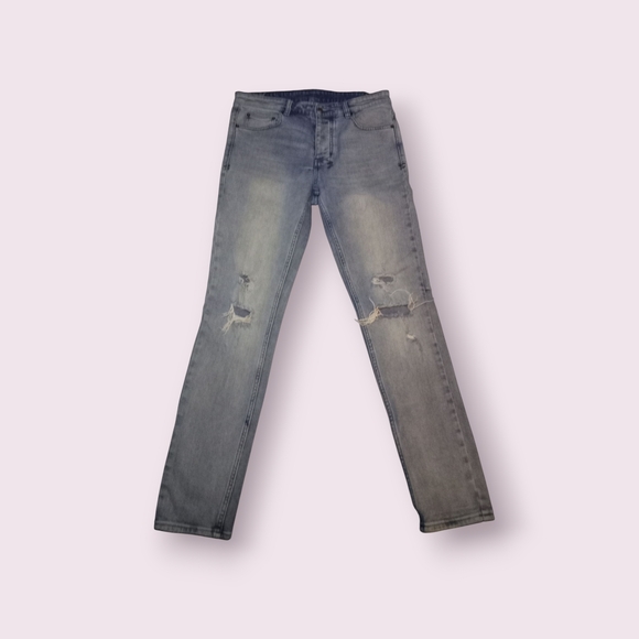 Ksubi Jeans Chitch Philly Blue Denim Men's Distressed - Picture 1 of 2